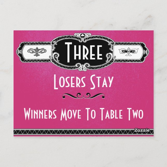 Postal Vintage Art Deco Bunco Table Card #3 (Reverso)