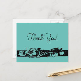 Postal Vintage Art Deco Floral Border Gracias