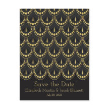 Vintage Art Deco Gold & Brown Save the Date