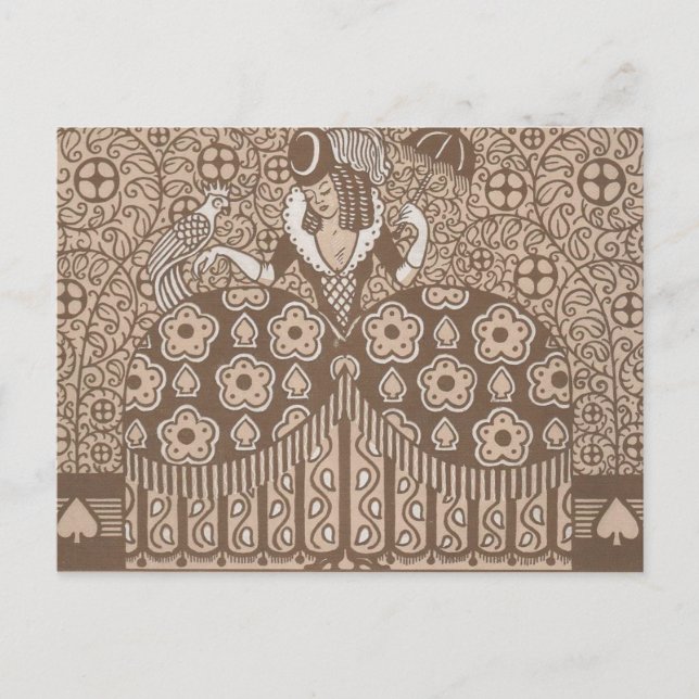 Postal Vintage Art Deco: Mujer vestida (Anverso)