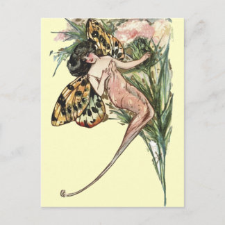 Postal Vintage Art Nouveau Butterfly