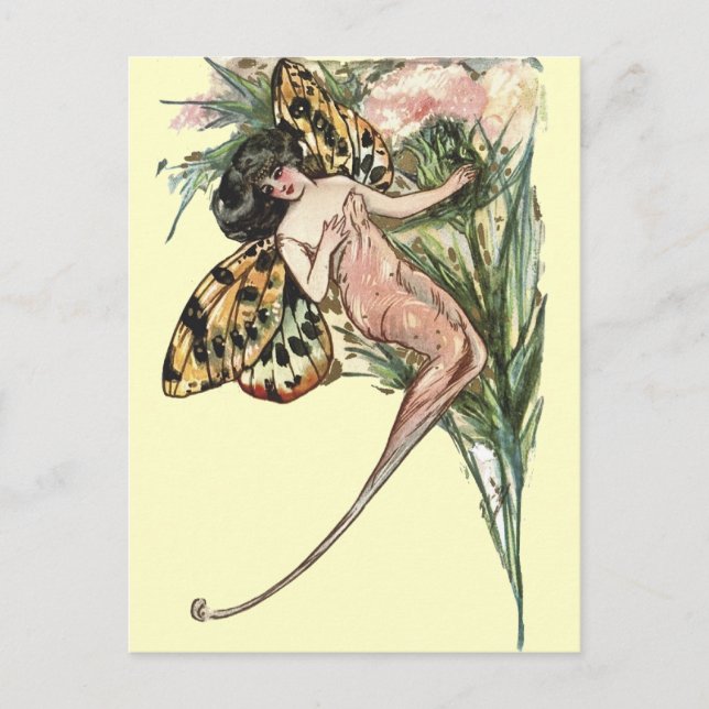 Postal Vintage Art Nouveau Butterfly (Anverso)