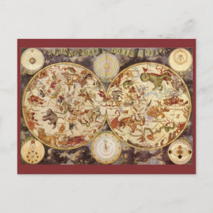 Postal Vintage Astronomy Constellations, Frederik de Wit