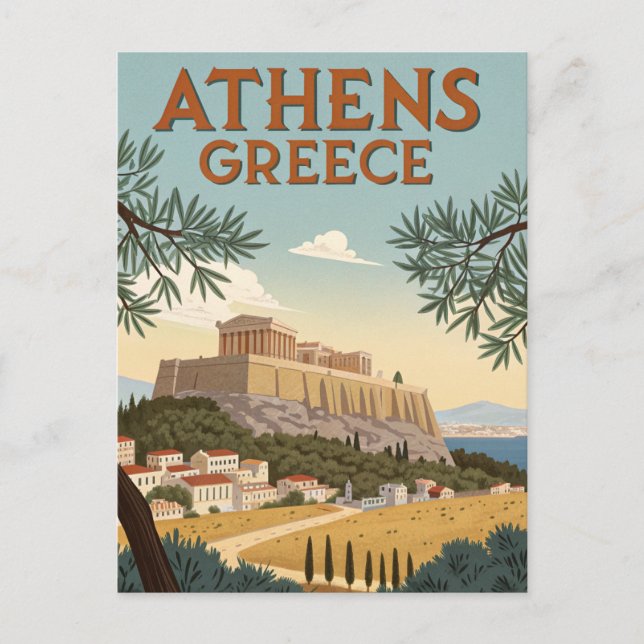 Postal Vintage Athens Travel (Anverso)