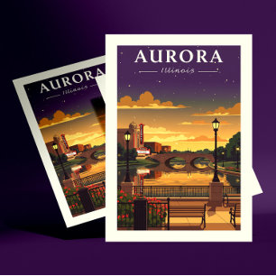 Postal Vintage Aurora Illinois