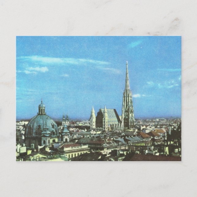 Postal Vintage Austria Viena, catedral de St Stephen (Anverso)