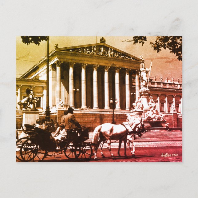 Postal Vintage Austria Vienna parliament (Anverso)