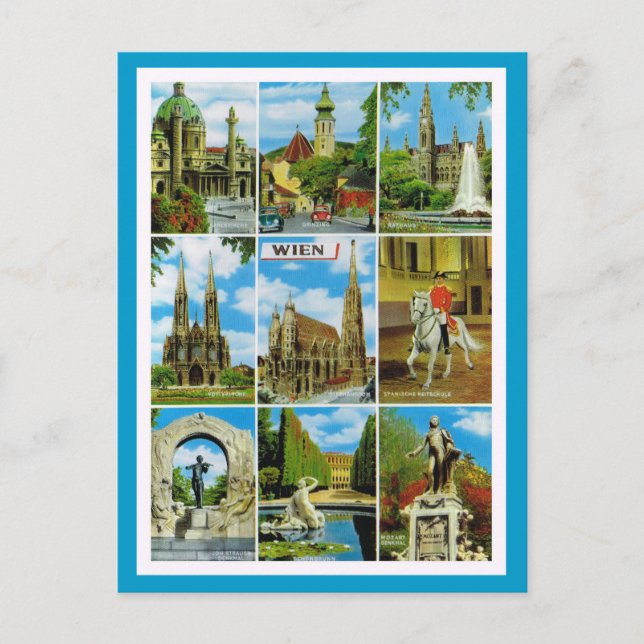 Postal Vintage Austria, Wien, Viena, Multiview (Anverso)