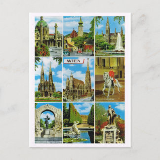 Postal Vintage Austria, Wien, Viena, Multiview