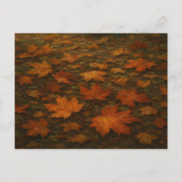 Postal Vintage Autumaves Maple Naranja Red Garden