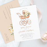 Postal Vintage Baby Carriage Sexo Neutral Baby Shower<br><div class="desc">Tarjeta postal de invitación a Baby Shower neutra para el transporte de bebés ventilado. Haga clic en el botón personalizar para personalizar este diseño con sus detalles.</div>