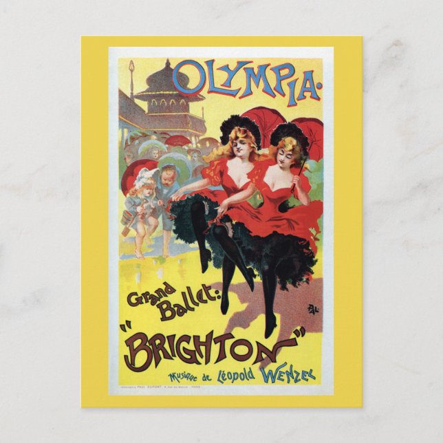 Postal Vintage baile cancés (Anverso)