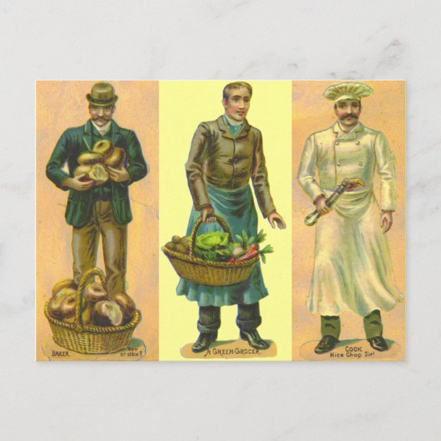 Postal Vintage Baker Grocer Cook (Anverso)