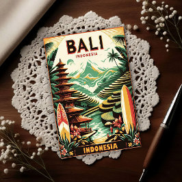Postal Vintage Bali Indonesia Travel