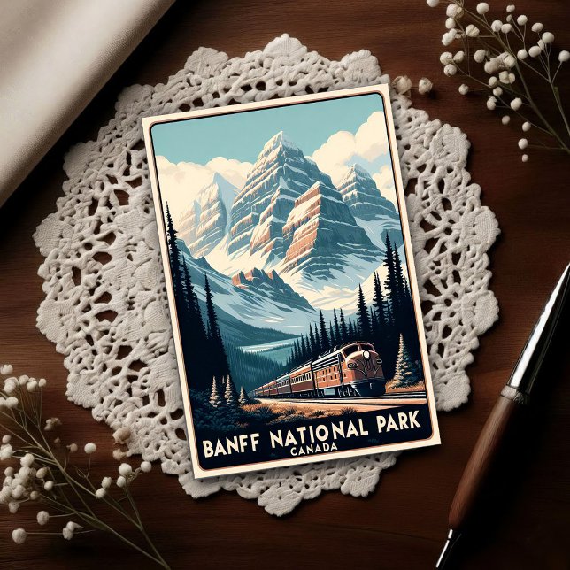 Postal Vintage Banff National Park Canada Travel (Subido por el creador)