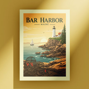 Postal Vintage Bar Harbour Maine