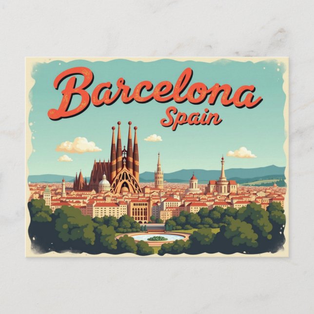 Postal Vintage Barcelona Vibes (Anverso)