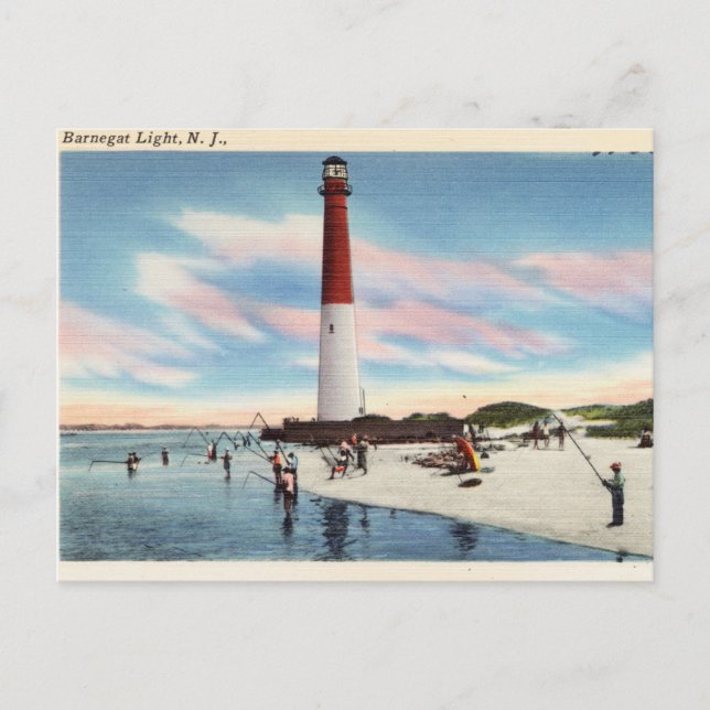 Postal Vintage, Barnegat Light, Nueva Jersey (Anverso)