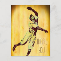 Vintage Baseball Fielder Gracias Postcard