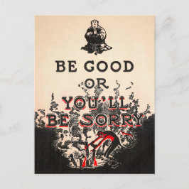 Postal Vintage Be Good Devil Postcard