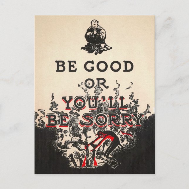 Postal Vintage Be Good Devil Postcard (Anverso)