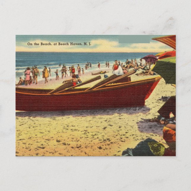 Postal Vintage, Beach Haven, Nueva Jersey (Anverso)