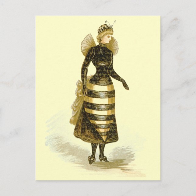 Postal Vintage Bee Lady (Anverso)