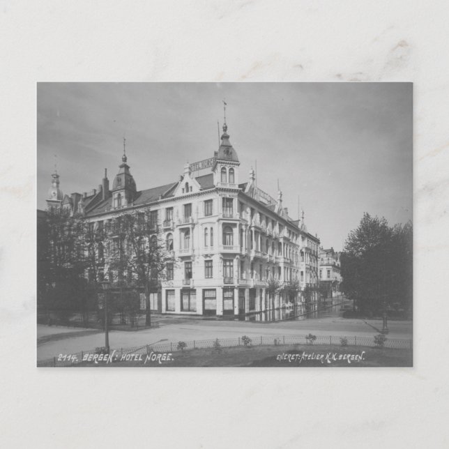 Postal Vintage Bergen Hotel Postcard (Anverso)