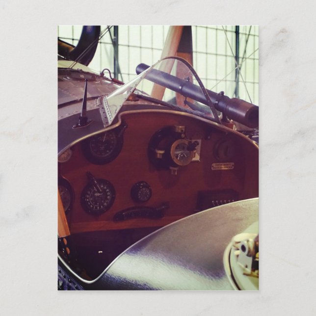 Postal Vintage Bi plane Cockpit (Anverso)