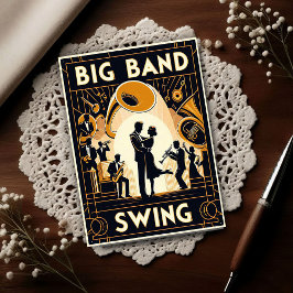 Postal Vintage Big Band Swing Dance