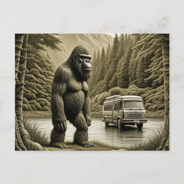 Postal Vintage Bigfoot y RV Camper (Anverso)