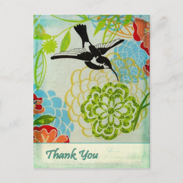 Postal Vintage Bird Gracias (Anverso)