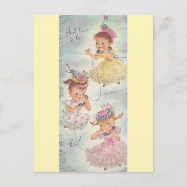 Postal Vintage Birthday Gossip Chicas (Anverso)