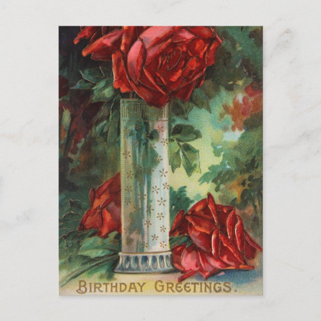 Postal Vintage Birthday Greeting (Anverso)