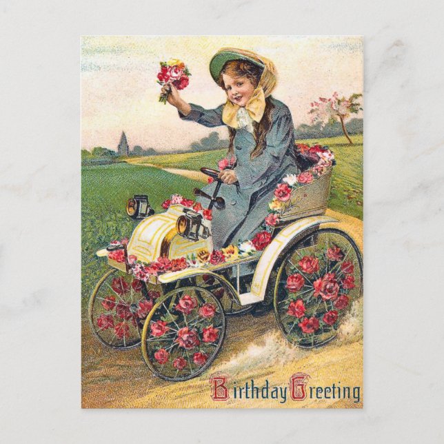 Postal Vintage Birthday Greeting (Anverso)