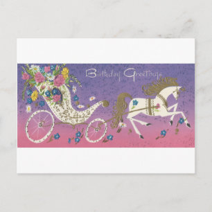 Postal Vintage Birthday Greetings Carriage