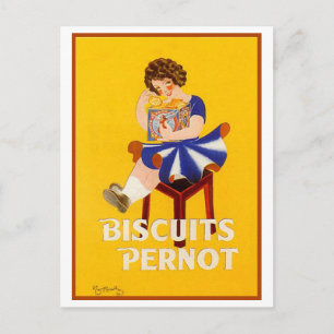 Postal Vintage Biscuits Pernot Ad