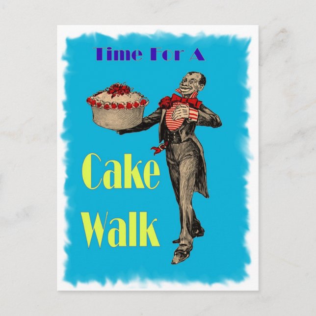 Postal Vintage Black Americana CAKE WALK (Anverso)