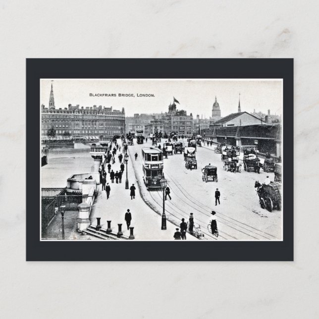 Postal Vintage Blackfriars Bridge London Inglaterra (Anverso)
