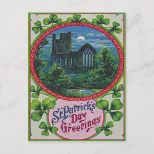 Postal Vintage Blarney Castle St Patrick's Day Card