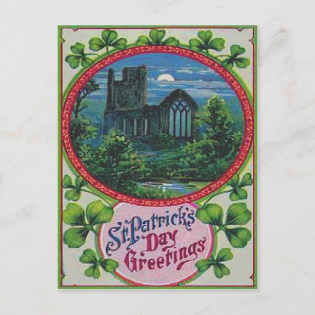 Postal Vintage Blarney Castle St Patrick's Day Card (Anverso)