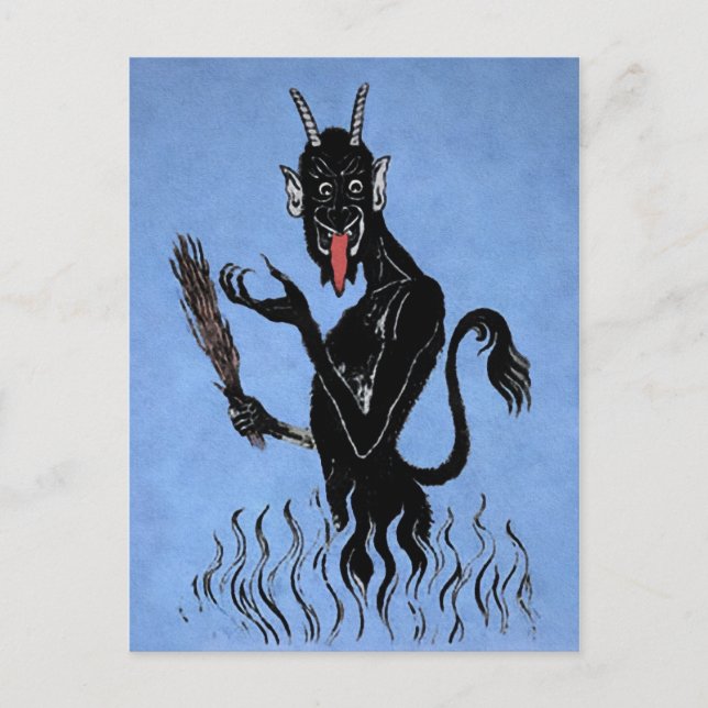 Postal Vintage Blue Krampus (Anverso)
