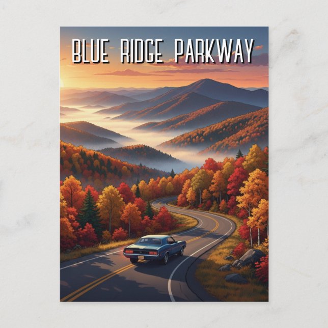Postal Vintage Blue Ridge Parkway Souvenir (Anverso)