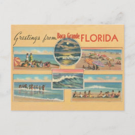 Postal Vintage Boca Grande Gasparilla Florida Saludos