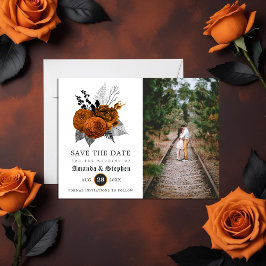 Postal Vintage Boda gótica salva la foto de la fecha