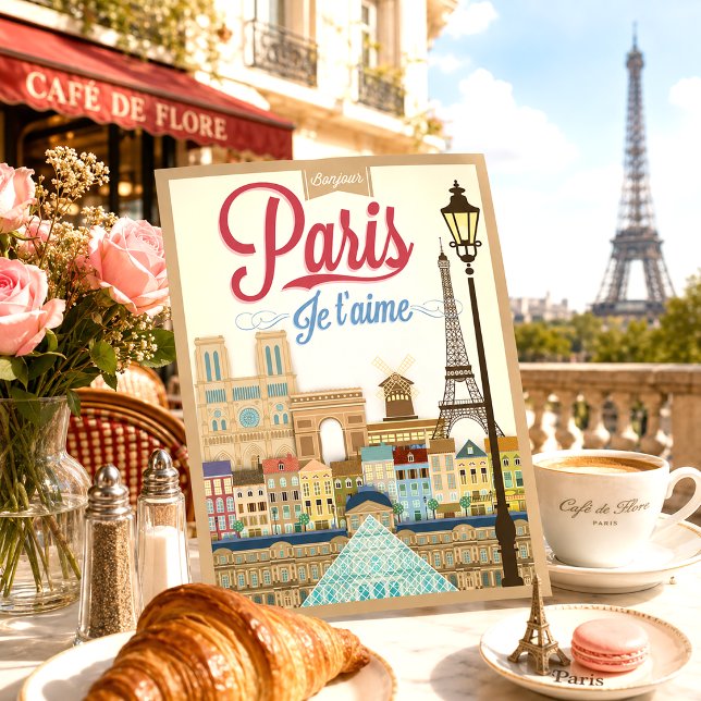 Postal Vintage Bonjour Viajes París (Subido por el creador)