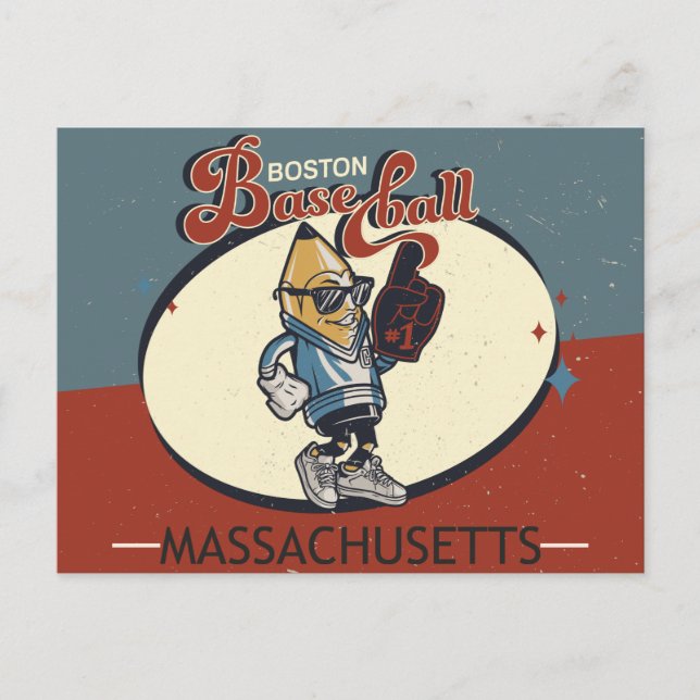 Postal Vintage Boston, Massachusetts Baseball (Anverso)
