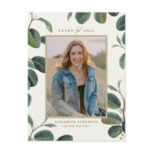 Vintage Botanical Leaves Beige Foto Graduada