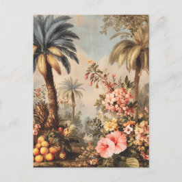 Postal Vintage Botanical Scene with Palms