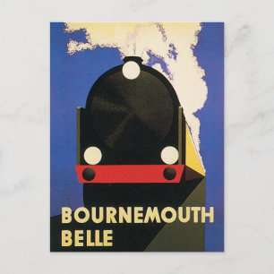 Postal Vintage Bournemouth Belle Train Poster